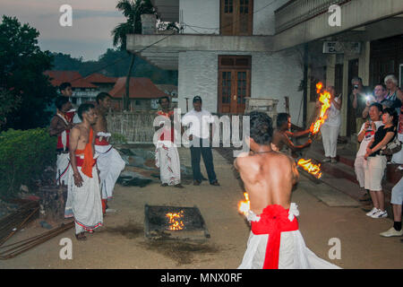 Men firewalking in Kandy, Sri Lanka Stock Photo