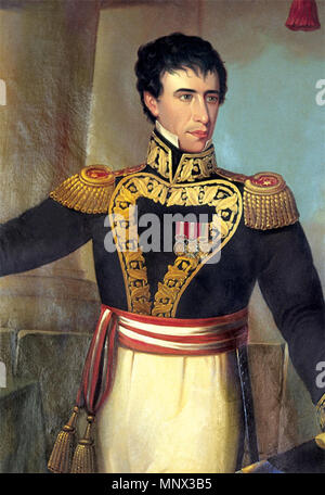 Portrait of Andrés de Santa Cruz (1792-1865) .  Español: General Andrés de Santa Cruz, Protector de la Confederación Perú Boliviana . 1836.   1094 Santa Cruz1 Stock Photo