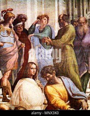 Socrates Disciples The School of Athens' showing Greek philosophers and scientist with ...