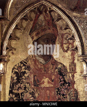 Virgin with Child and Four Saints . detail . circa 1435.   1096 Sassetta, madonna col Bambino e quattro santi, dettaglio 03 Stock Photo