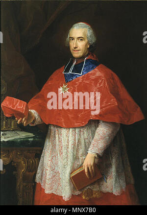 1013 Pompeo Batoni - Portrait of Cardinal Jean-François Joseph de Rochechouart Stock Photo