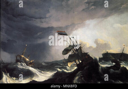 Ludolf Backhuysen, Ships in Distress off a Rocky Coast, 1667 Ships in ...