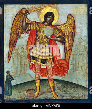 Saint Michael Trampling the Devil Stock Photo - Alamy