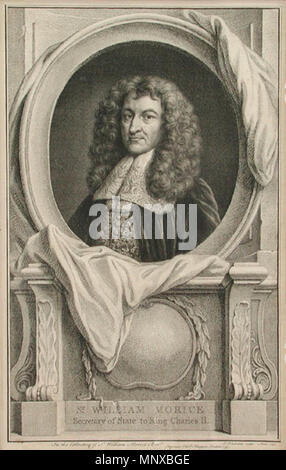 . Sir William Morice (1602-1676) . 1747. Engraving by Jacobus Houbraken (1660-1719), based on contemporary portrait 1126 SirWilliamMoriceSOS Stock Photo