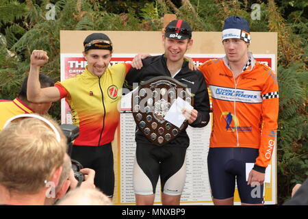 UK - Cycling - Robert Gough (Adeo Cadence) wins the Catford CC Hill Climb Classic title (1.54), 2nd place Glyndwr Griffiths (Bristol South Cycling Club) and 3rd Matt Pilkington.. 10 October 2011 Stock Photo