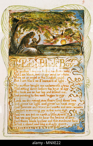 . English: Songs of Innocence and of Experience, copy Y, 1825 (Metropolitan Museum of Art) object 9 The Little Black Boy . 26 November 2002, 09:28:23.   William Blake  (1757–1827)       Alternative names W. Blake; Uil'iam Bleik  Description British painter, poet, writer, theologian, collector and engraver  Date of birth/death 28 November 1757 12 August 1827  Location of birth/death Broadwick Street Charing Cross  Work location London  Authority control  : Q41513 VIAF: 54144439 ISNI: 0000 0001 2096 135X ULAN: 500012489 LCCN: n78095331 NLA: 35019221 WorldCat    Category:William Blake 1132 Songs  Stock Photo