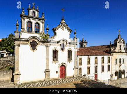 Facade of the Church of Saint Francis and the Seminary of the Apostolic Missionaries in the northern town of Vinhais, Portugal Stock Photo