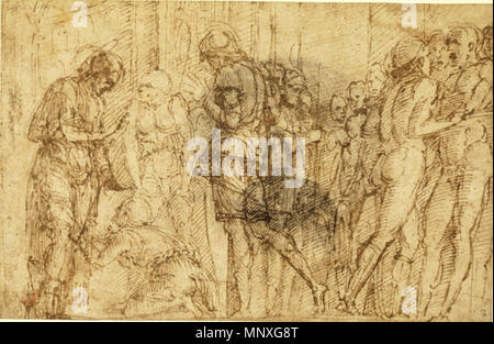 St. James Led to His Execution . Preparatory drawing . circa 1455.   1148 Study for St. James led to his execution Stock Photo