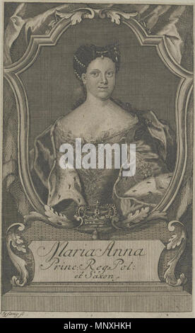 .  English: Maria Anna Sophia of Saxony (1728-1797), Electress of Bavaria . circa 1745.   1155 Sysang - Maria Anna, Princess of Poland Stock Photo