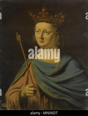Français : Louis X le Hutin (1289-1316) roi de France .   Portraits of Kings of France is a serie of portraits commissioned between 1837 and 1838 by Louis Philippe I and painted by various artists for the Musée historique de Versailles.  . 1837.   1162 Tassaert - Louis X of France Stock Photo