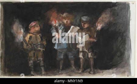 1214 Unknown children, probably carolers by Louisa Anne (née Stuart), Marchioness of Waterford Stock Photo