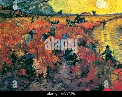 The Red Vineyard . the only painting Vincent van Gogh is certainly known to have sold during his lifetime. Arles, 4 November 1888.   1223 Vincent Willem van Gogh 036 Stock Photo