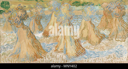 Sheaves of Wheat   Auvers-sur-Oise, July 1890.   1224 Vincent van Gogh - Sheaves of Wheat, 1890 Stock Photo