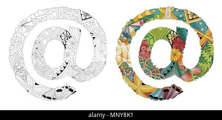 Illustration t-shirt design, tattoo and other decorations. Outline and color set Stock Vector