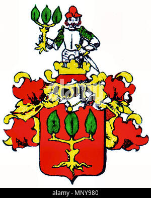 . Deutsch: Wappen der Ritter Gorzkowski von Gorzkow . 1905. Siebmacher 1251 Wappen Gorzkowski von Gorzkow Stock Photo