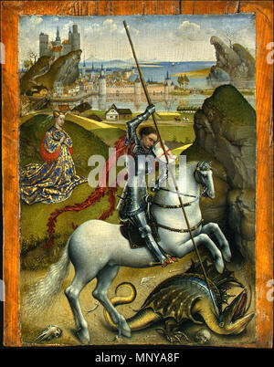 Saint George and the Dragon   1432-1435.   1256 Rogier van der Weyden - Saint George and the Dragon, NGA, Washington Stock Photo