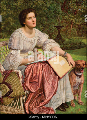 .  English: Miss Gladis M. Holman Hunt (The School of Nature). . 1893-1894; modified c. 1904-1905.    William Holman Hunt  (1827–1910)      Alternative names Holman Hunt; W. Holman Hunt; William Hobmant Hunt; Hunt  Description British painter and artist  Date of birth/death 2 April 1827 7 September 1910  Location of birth/death London Kensington  Work location London, Palästina, Florence  Authority control  : Q211763 VIAF: 73884600 ISNI: 0000 0000 8393 9822 ULAN: 500001633 LCCN: n83227381 NLA: 35214356 WorldCat 1266 William Holman Hunt, Miss Gladis M. Holman Hunt (The School of Nature). Oil on Stock Photo