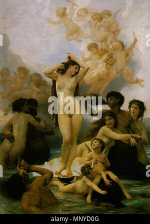The Birth of Venus   1879.   1268 William-Adolphe Bouguereau - The Birth of Venus (1879) Stock Photo