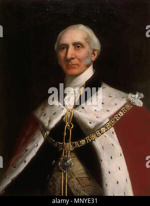 Sir David Salomans. c1856. Full length portrait in ceremonial dress.    .  Deutsch: Sir David Salomons, Lord Mayor von London des Jahres 1855 . circa 1856.   1274 WP David Salomons Stock Photo