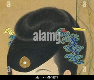 中文: 故宫博物院藏品，清《雍正十二美人图》之倚榻观雀. before