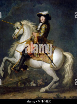 Öèôðîâàÿ ðåïðîäóêöèÿ íàõîäèòñÿ â èíòåðíåò-ìóçåå Gallerix.ru   Equestrian portrait of Louis XIV of France (1638-1715)   second half of 17th century.   1078 Ruiterportret Lodewijk XIV Stock Photo