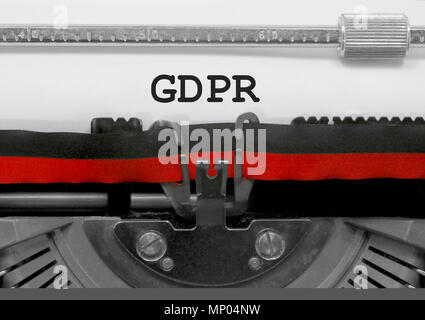 GDPR text that means General Data Protection Regulation is a regulation in EU law on data protection and privacy for all individuals within the Europe Stock Photo