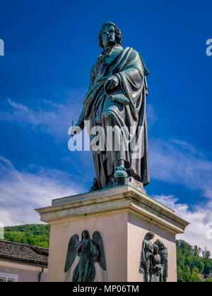 Mozart Monument, Mozart Square, historic centre, Salzburg, Salzburg State, Austria, Europe Stock Photo