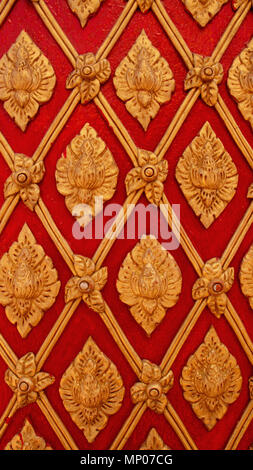 Wall Stucco Art in the Temple of Asia. Stock Photo