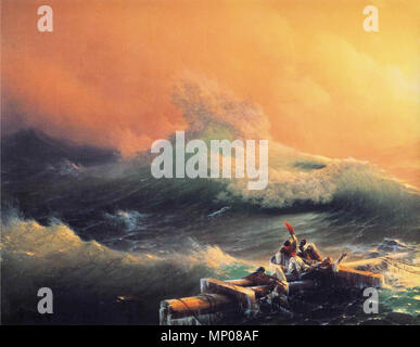 English: The Ninth Wave detail  1850.   679 Ivan Constantinovich Aivazovsky - The Ninth Wave (detail) Stock Photo