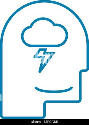 Brainstorming technique linear icon concept. Brainstorming technique line vector sign, symbol, illustration. Stock Vector