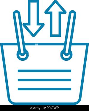 Buying decision linear icon concept. Buying decision line vector sign, symbol, illustration. Stock Vector