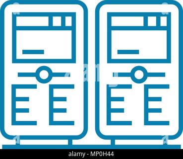 Chip elements linear icon concept. Chip elements line vector sign, symbol, illustration. Stock Vector