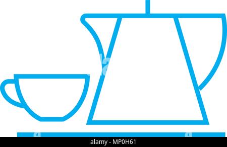 Coffee break linear icon concept. Coffee break line vector sign, symbol, illustration. Stock Vector