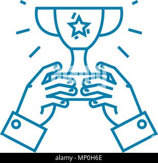 Common achievement linear icon concept. Common achievement line vector sign, symbol, illustration. Stock Vector