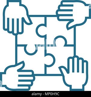 Contribution to the common cause linear icon concept. Contribution to the common cause line vector sign, symbol, illustration. Stock Vector