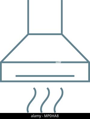Cooker hood linear icon concept. Cooker hood line vector sign, symbol, illustration. Stock Vector