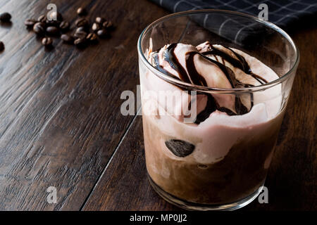 Affogato coffee and ice cream in glass. Beverage Dessert. Stock Photo