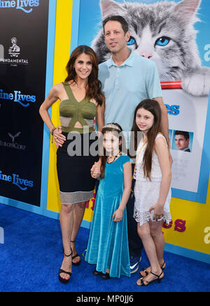 Samantha Harris and family  at the Nine Lives Premiere at the TCL Chinese Theatre in Los Angeles. August 1st, 2016.Samantha Harris and family ------------- Red Carpet Event, Vertical, USA, Film Industry, Celebrities,  Photography, Bestof, Arts Culture and Entertainment, Topix Celebrities fashion /  Vertical, Best of, Event in Hollywood Life - California,  Red Carpet and backstage, USA, Film Industry, Celebrities,  movie celebrities, TV celebrities, Music celebrities, Photography, Bestof, Arts Culture and Entertainment,  Topix, vertical,  family from from the year , 2016, inquiry tsuni@Gamma-US Stock Photo