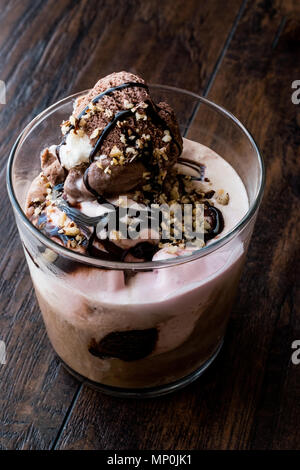 Affogato coffee and ice cream in glass. Beverage Dessert. Stock Photo