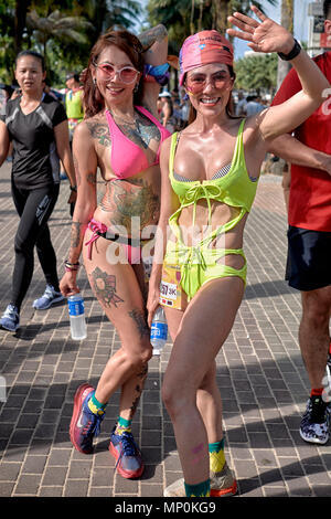 Fun Run and colourful female competitors, Pattaya, Thailand, 2018 Stock Photo