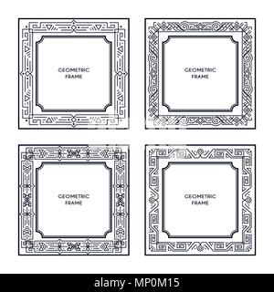 Vintage square frame set Stock Vector