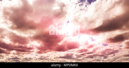 Pink-Purple Cloudy Sky Stock Photo