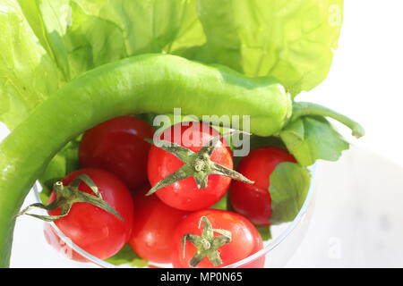 cherry tomatoes on white background Stock Photo