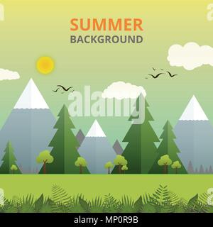 abstract of summer story in nature background, vector illustration eps10 Stock Vector
