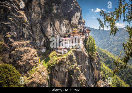 The Tigers Nest in Paro Bhutan Stock Photo