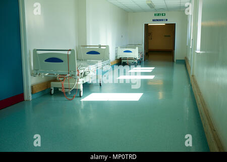 Empty hospital beds. Stock Photo