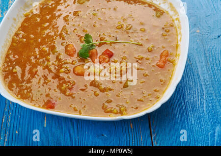 Persian Lentil Soup, Dried limes, or black limes, provide a complex flavor to many Iranian dishes Stock Photo