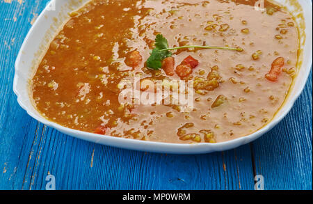 Persian Lentil Soup, Dried limes, or black limes, provide a complex flavor to many Iranian dishes Stock Photo