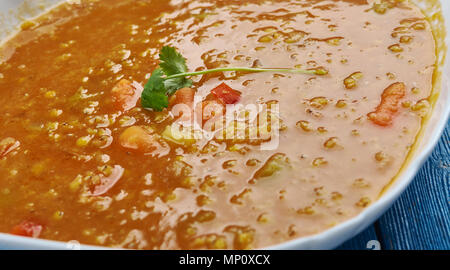 Persian Lentil Soup, Dried limes, or black limes, provide a complex flavor to many Iranian dishes Stock Photo