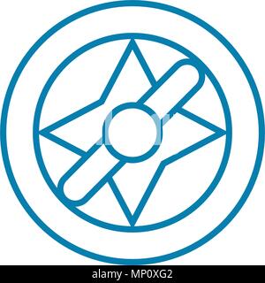 Determination of direction linear icon concept. Determination of direction line vector sign, symbol, illustration. Stock Vector